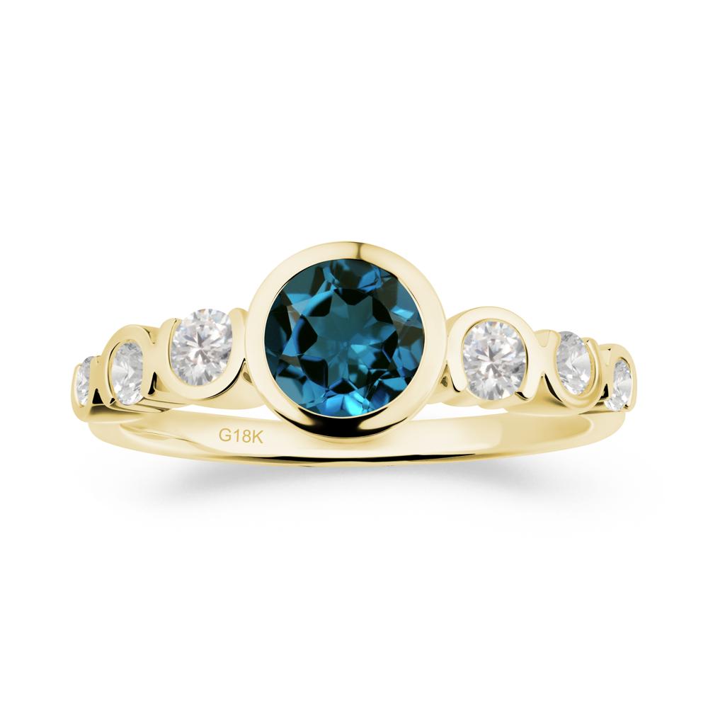 Multi Round Cut London Blue Topaz Ring - LUO Jewelry #metal_18k yellow gold