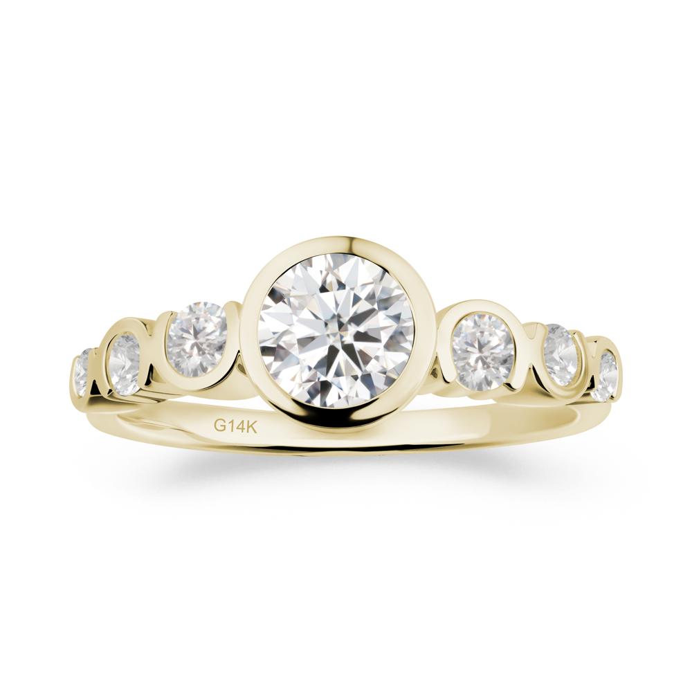 Moissanite Multi Stone Engagement Ring - LUO Jewelry #metal_14k yellow gold