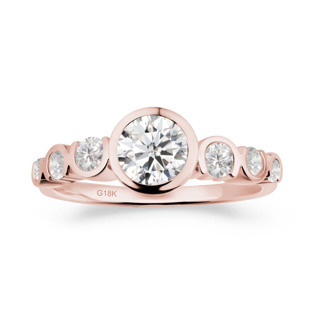 Moissanite Multi Stone Engagement Ring - LUO Jewelry #metal_18k rose gold