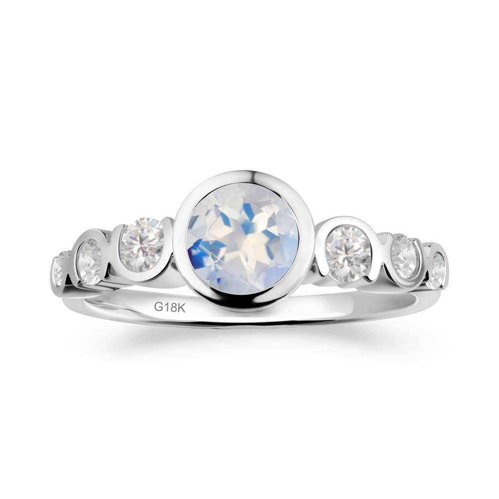 Moonstone Multi Stone Engagement Ring - LUO Jewelry #metal_18k white gold