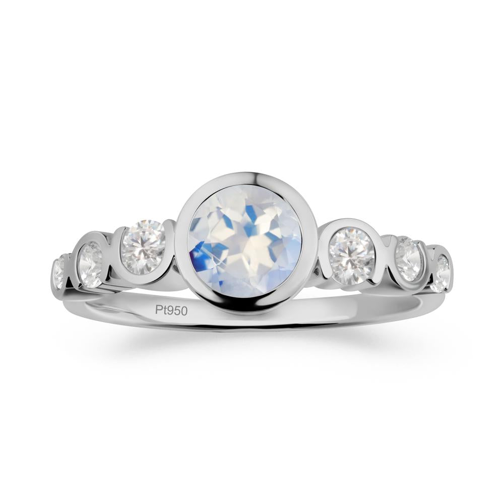 Moonstone Multi Stone Engagement Ring - LUO Jewelry #metal_platinum