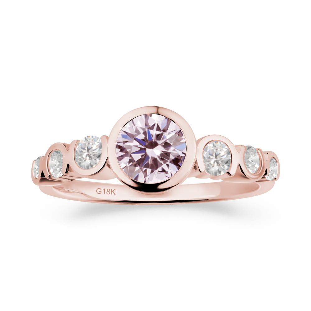 Multi Round Cut Pink Cubic Zirconia Ring - LUO Jewelry #metal_18k rose gold