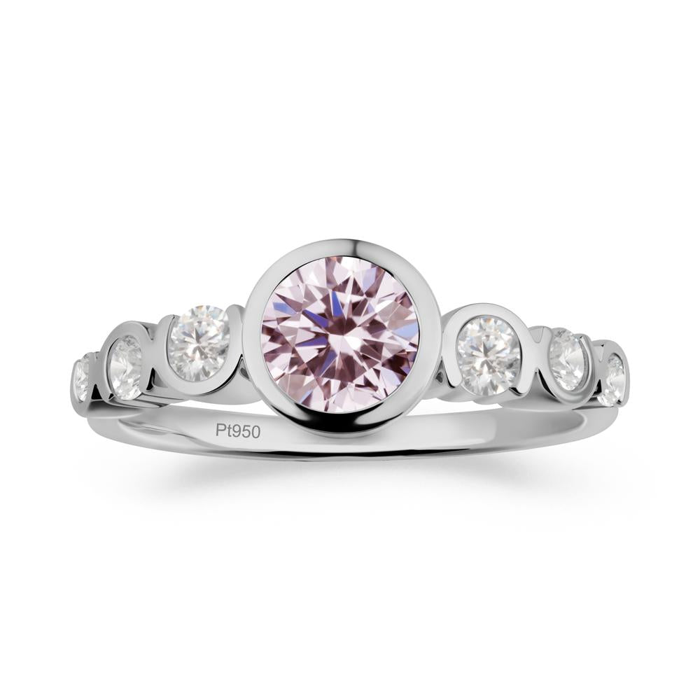 Multi Round Cut Pink Cubic Zirconia Ring - LUO Jewelry #metal_platinum