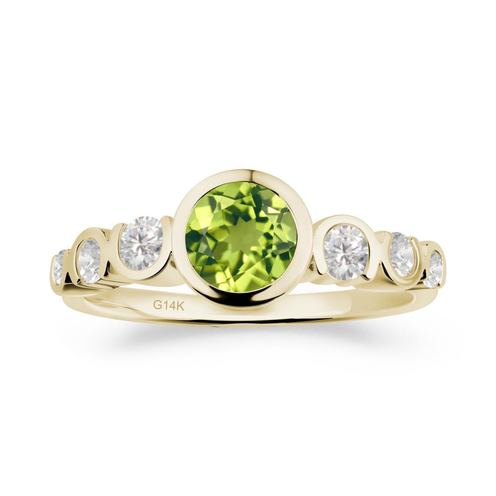 Multi Round Cut Peridot Ring - LUO Jewelry #metal_14k yellow gold