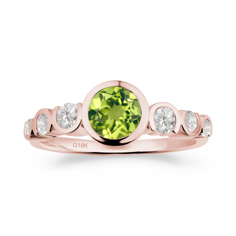 Multi Round Cut Peridot Ring - LUO Jewelry #metal_18k rose gold