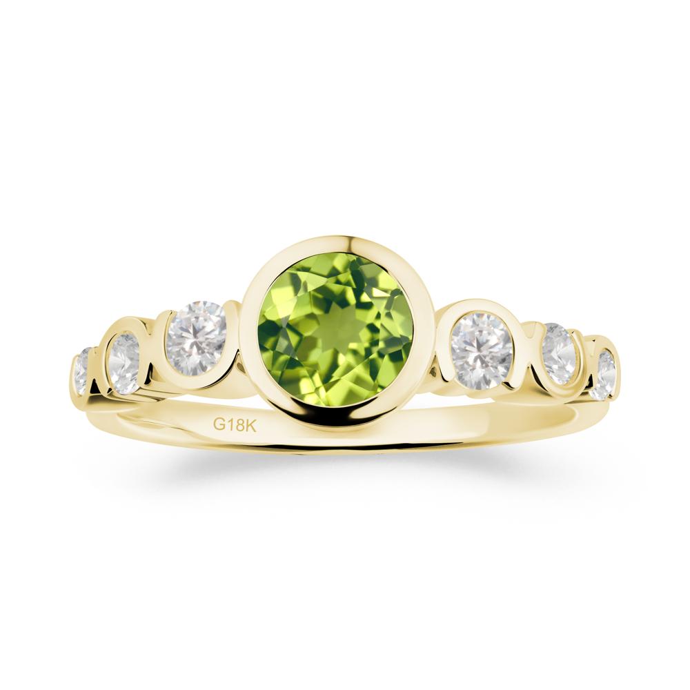 Multi Round Cut Peridot Ring - LUO Jewelry #metal_18k yellow gold