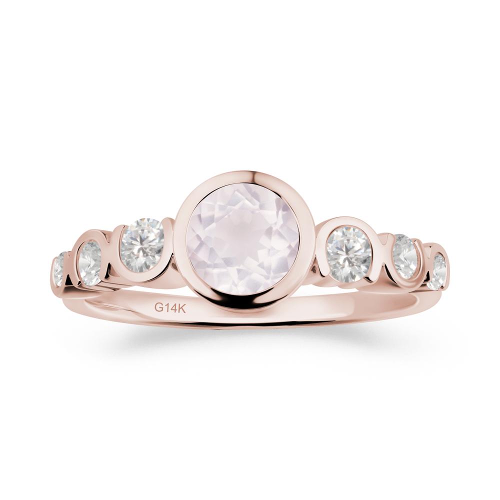 Rose Quartz Multi Stone Engagement Ring - LUO Jewelry #metal_14k rose gold