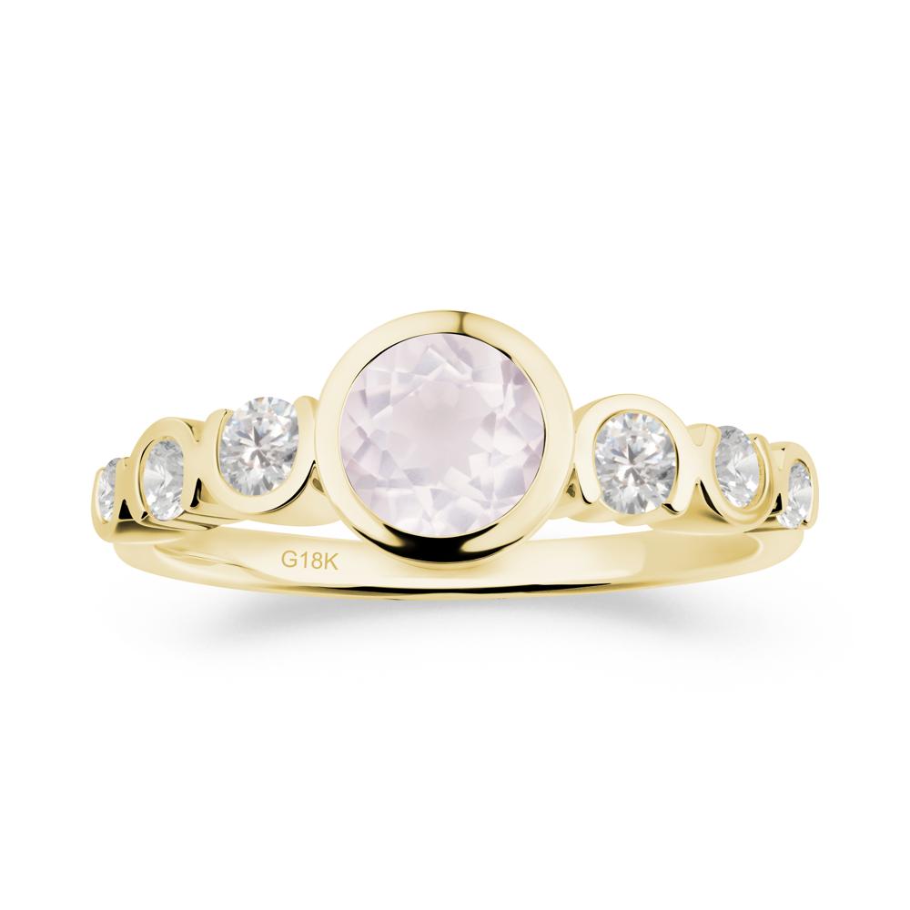 Rose Quartz Multi Stone Engagement Ring - LUO Jewelry #metal_18k yellow gold