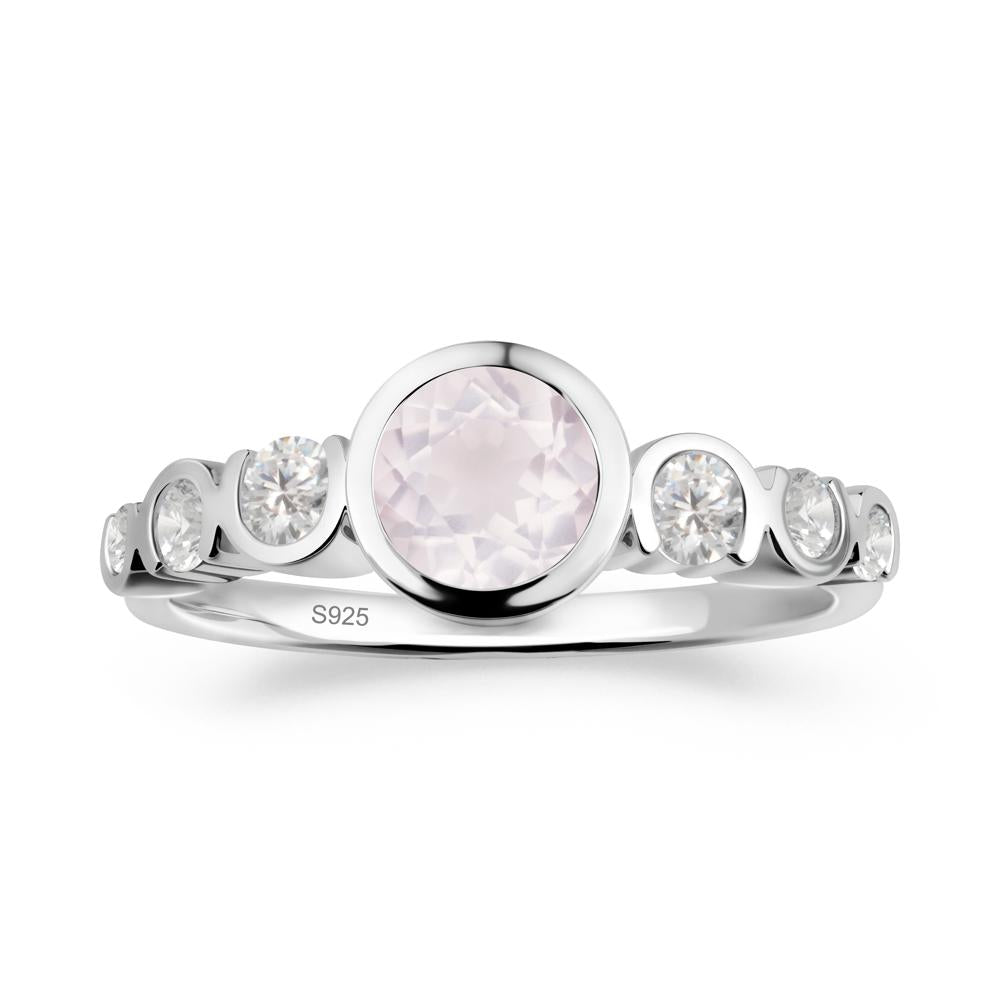 Rose Quartz Multi Stone Engagement Ring - LUO Jewelry #metal_sterling silver