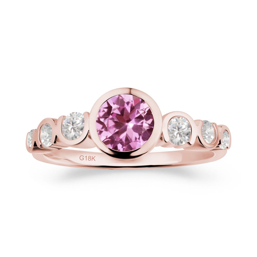 Pink Sapphire Multi Stone Engagement Ring - LUO Jewelry #metal_18k rose gold
