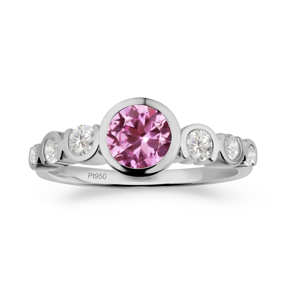 Pink Sapphire Multi Stone Engagement Ring - LUO Jewelry #metal_platinum