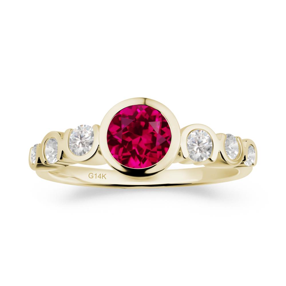 Ruby Multi Stone Engagement Ring - LUO Jewelry #metal_14k yellow gold