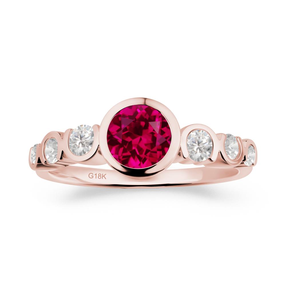 Ruby Multi Stone Engagement Ring - LUO Jewelry #metal_18k rose gold