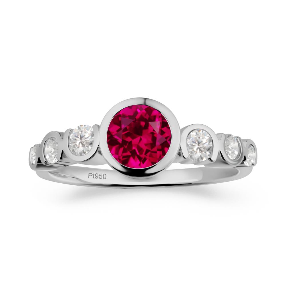 Ruby Multi Stone Engagement Ring - LUO Jewelry #metal_platinum