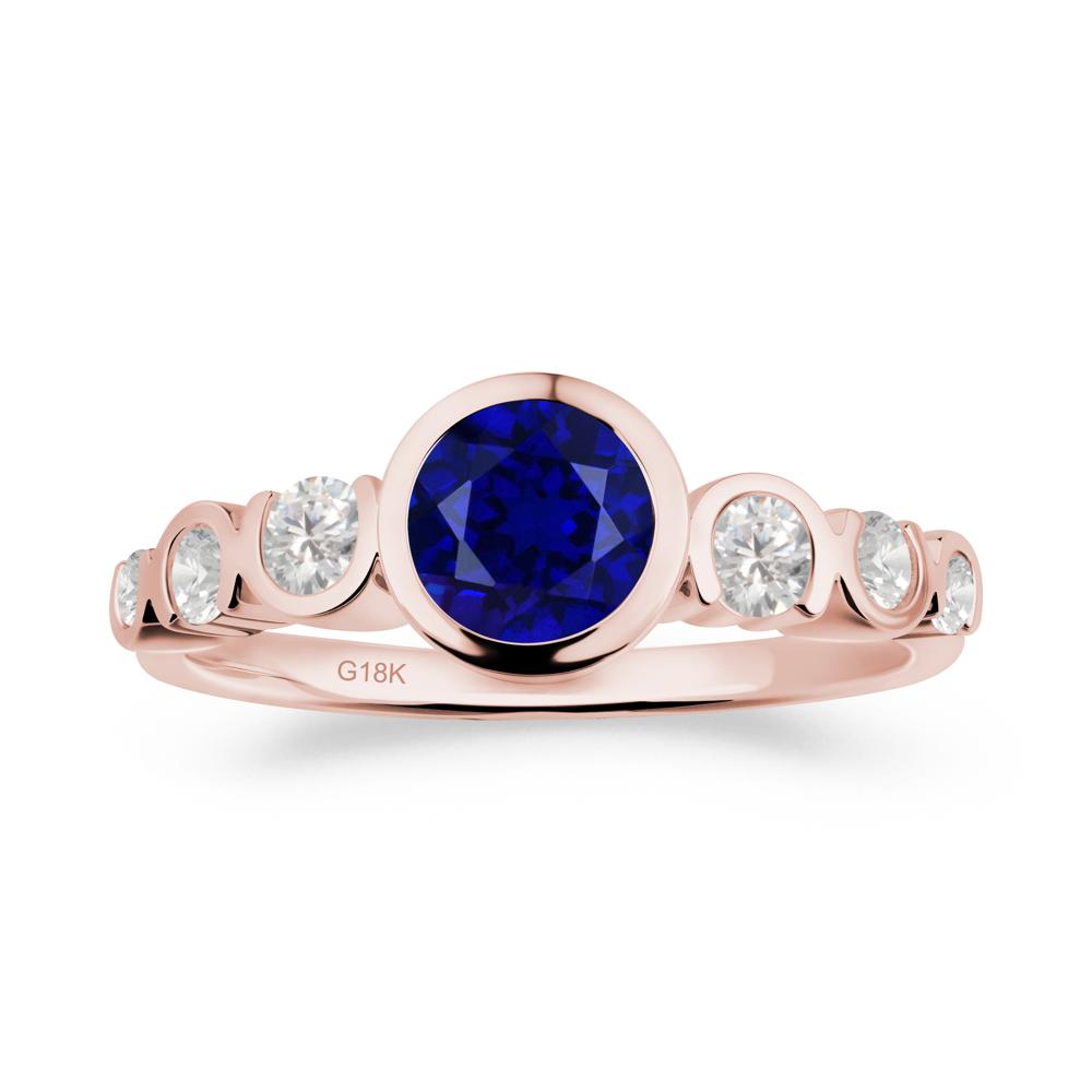 Sapphire Multi Stone Engagement Ring - LUO Jewelry #metal_18k rose gold