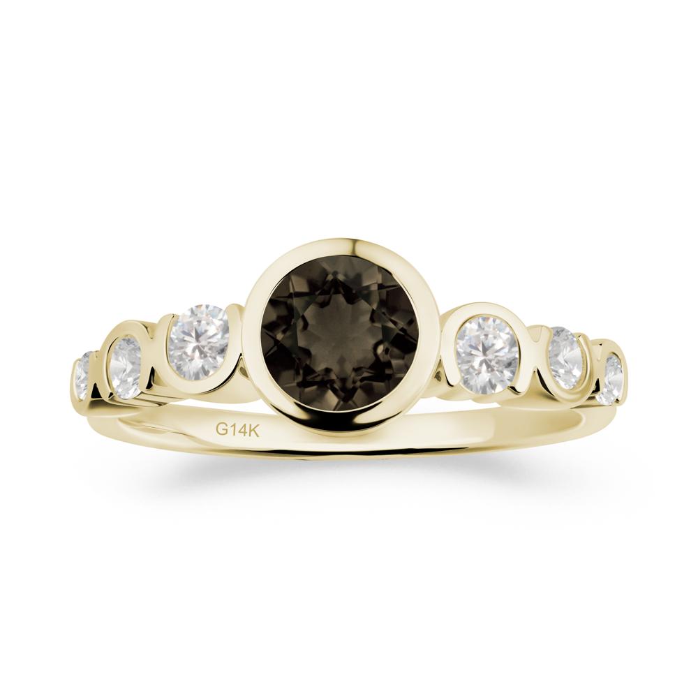 Multi Round Cut Smoky Quartz Ring - LUO Jewelry #metal_14k yellow gold