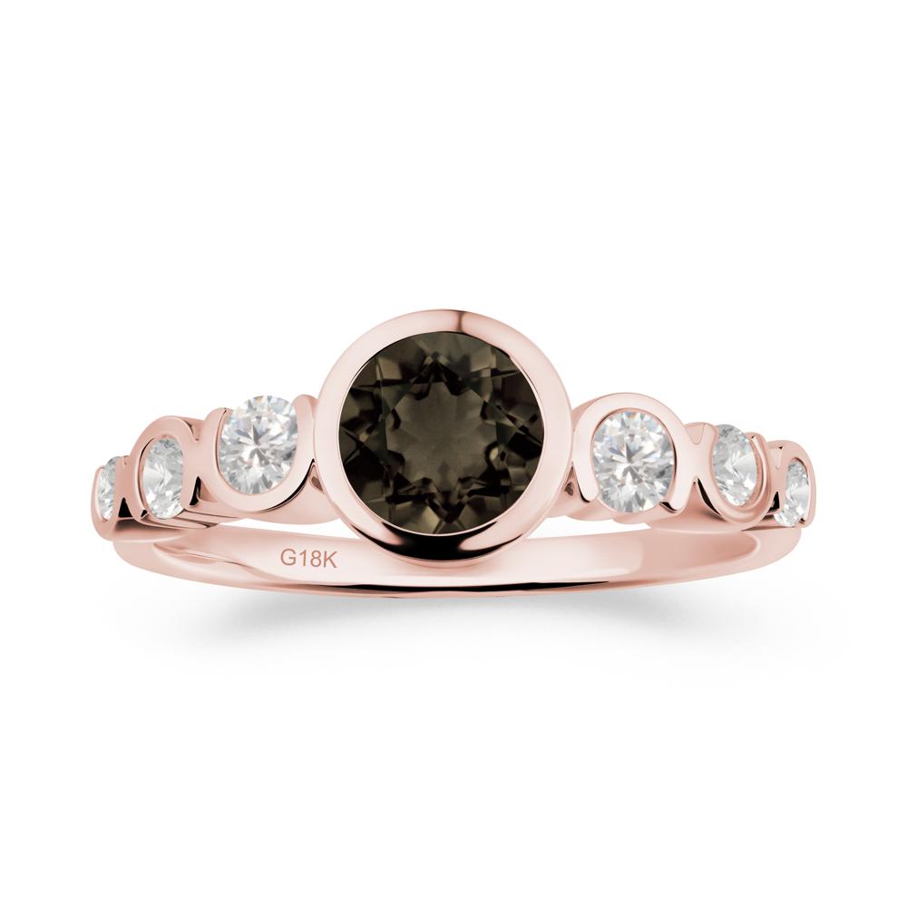 Multi Round Cut Smoky Quartz Ring - LUO Jewelry #metal_18k rose gold