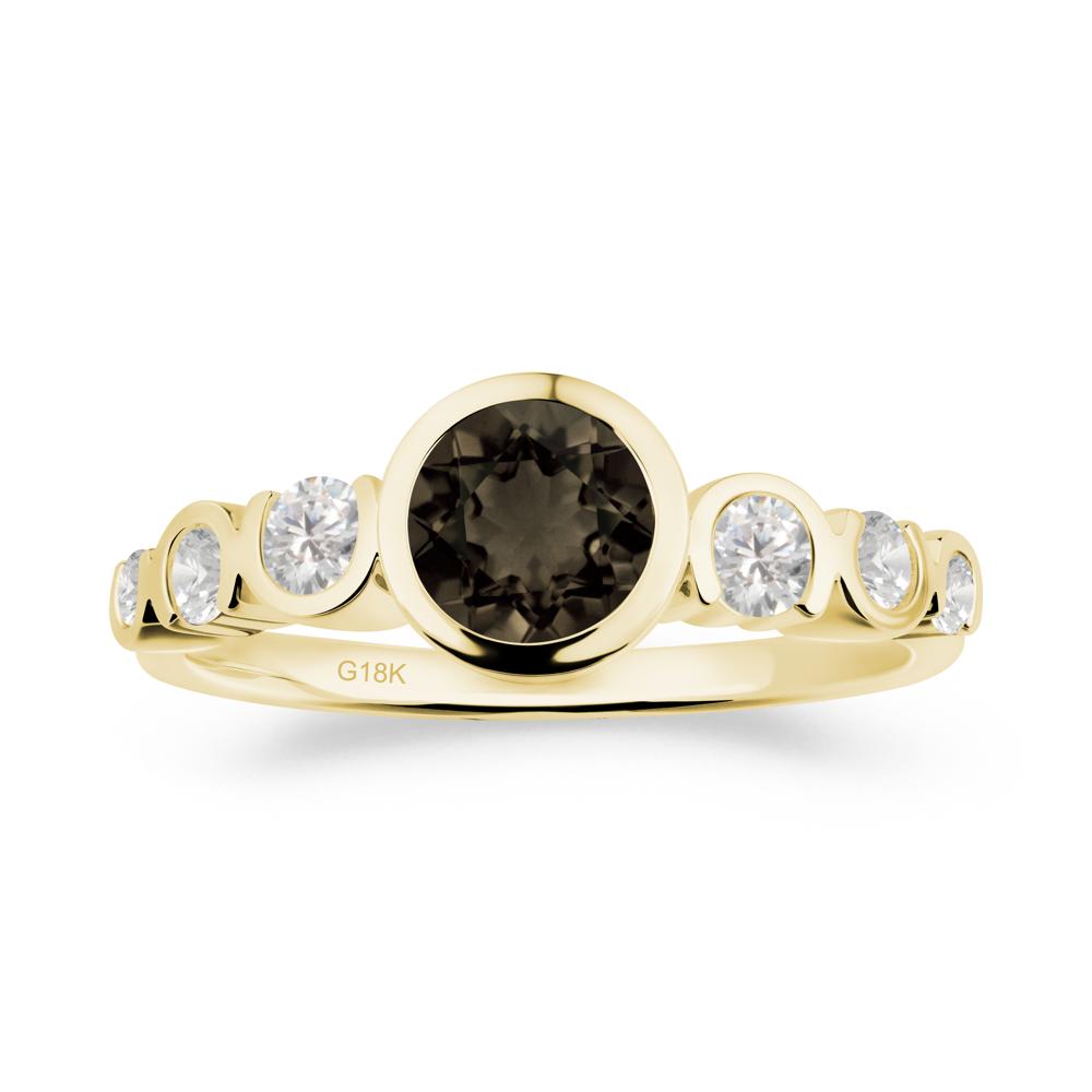 Multi Round Cut Smoky Quartz Ring - LUO Jewelry #metal_18k yellow gold