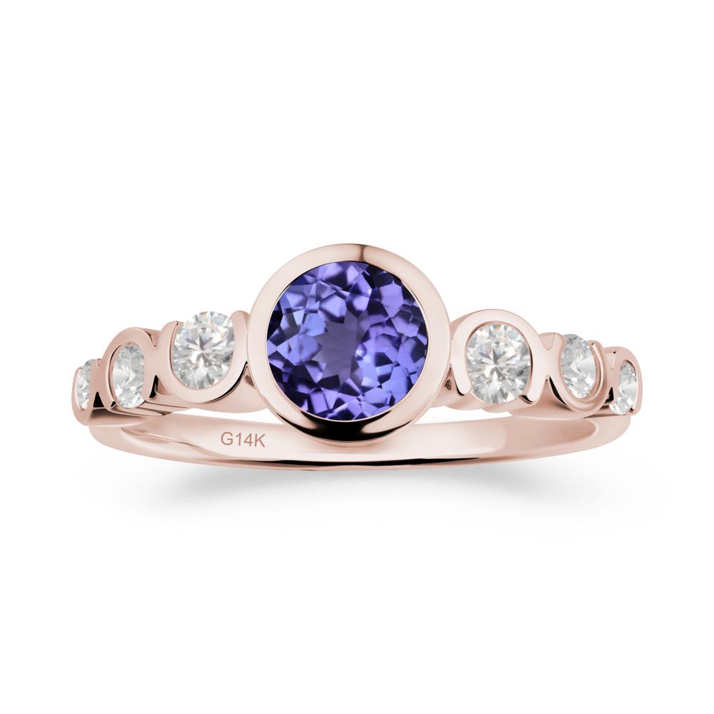 Multi Round Cut Tanzanite Ring - LUO Jewelry #metal_14k rose gold