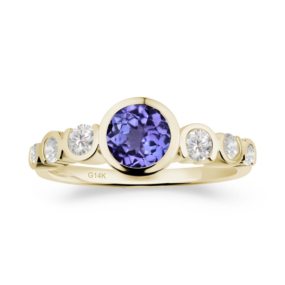 Multi Round Cut Tanzanite Ring - LUO Jewelry #metal_14k yellow gold