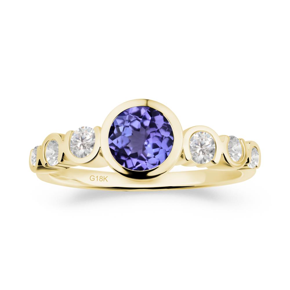 Multi Round Cut Tanzanite Ring - LUO Jewelry #metal_18k yellow gold