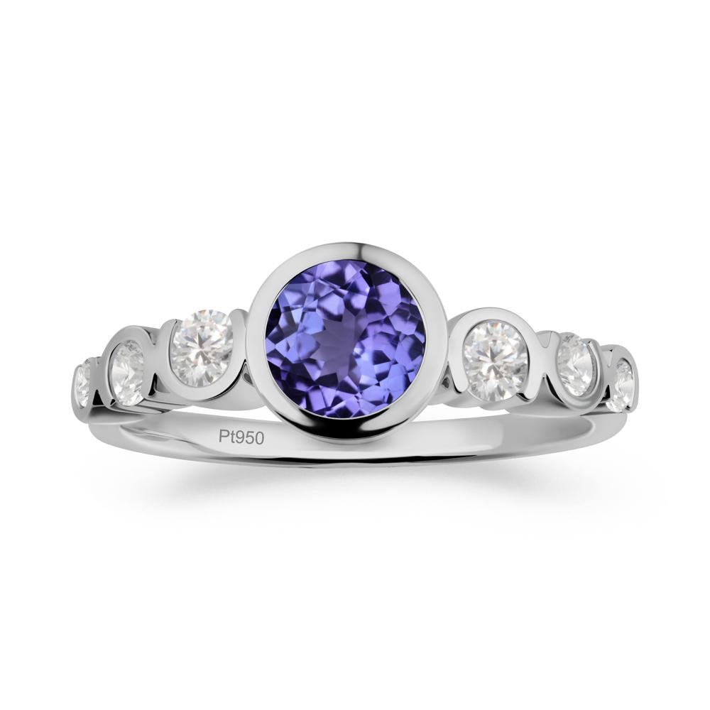 Multi Round Cut Tanzanite Ring - LUO Jewelry #metal_platinum