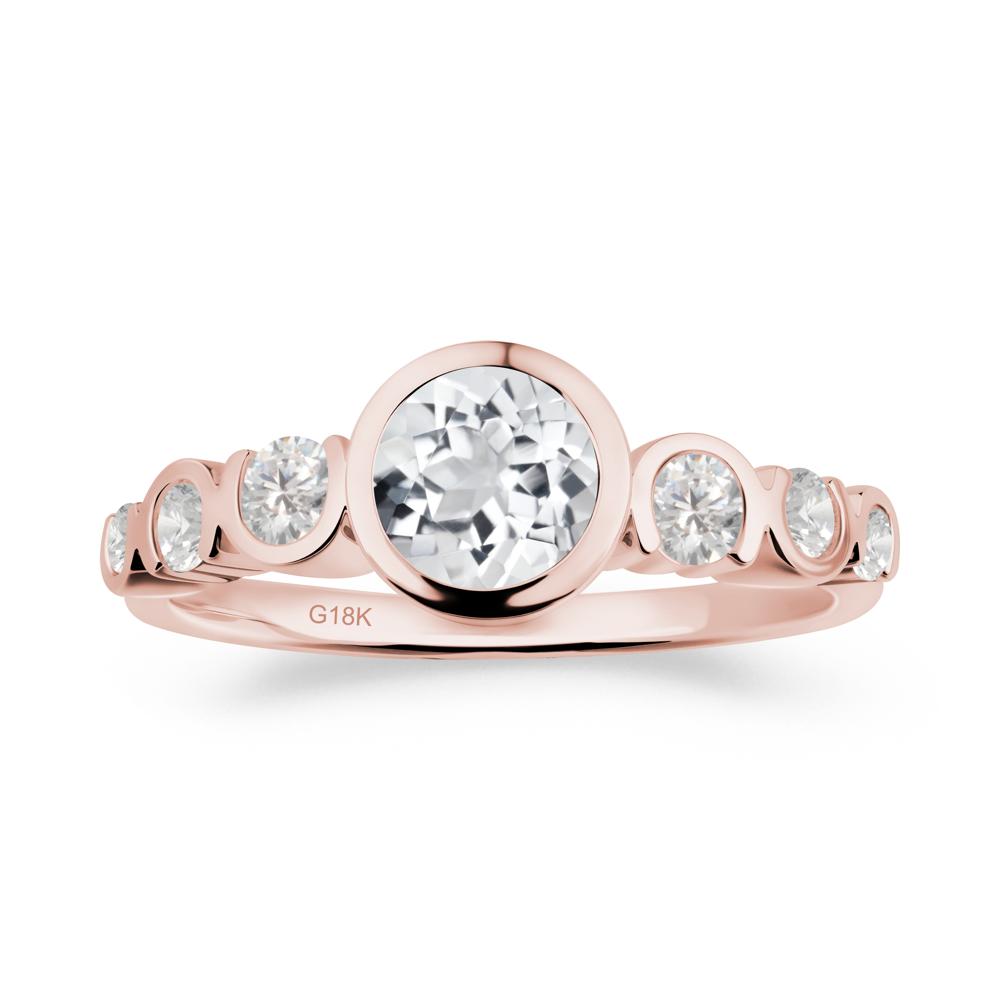 Multi Round Cut White Topaz Ring - LUO Jewelry #metal_18k rose gold