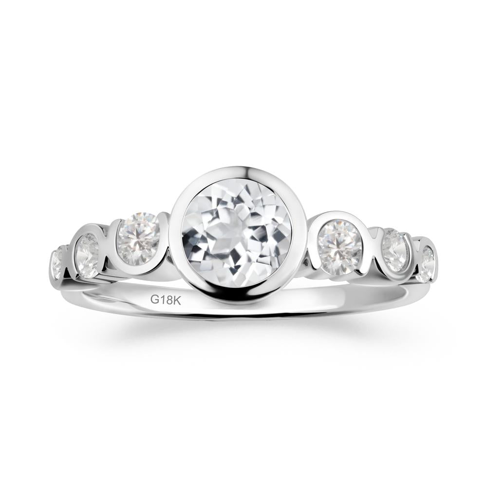 Multi Round Cut White Topaz Ring - LUO Jewelry #metal_18k white gold