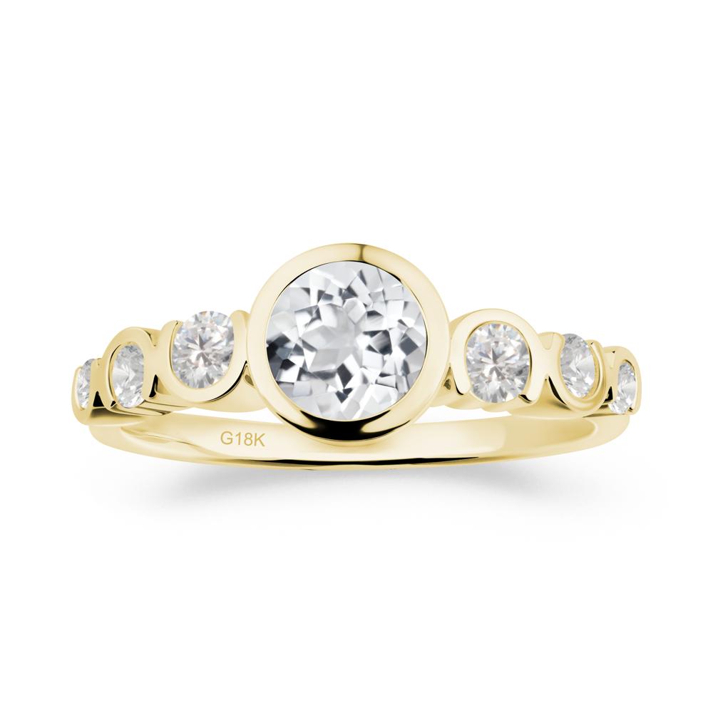 Multi Round Cut White Topaz Ring - LUO Jewelry #metal_18k yellow gold