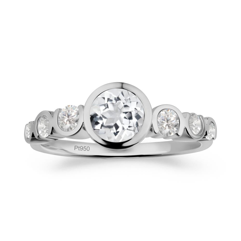 Multi Round Cut White Topaz Ring - LUO Jewelry #metal_platinum