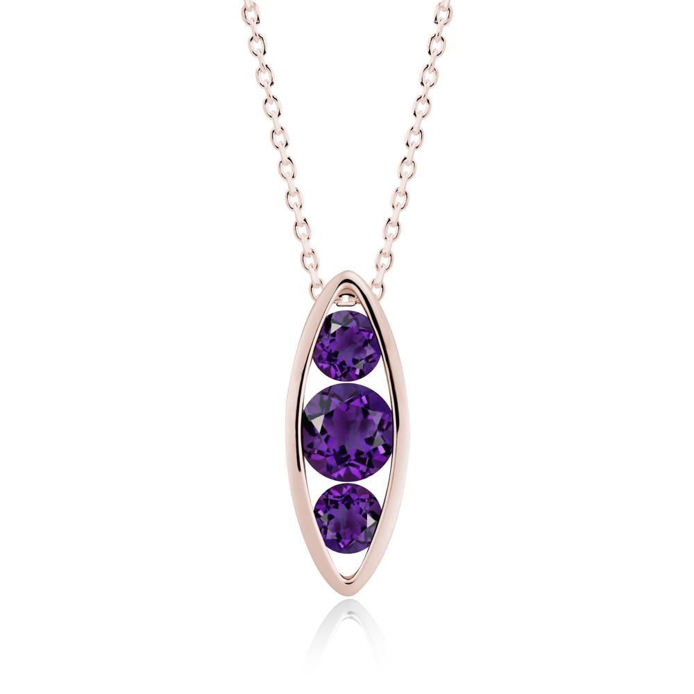 Pod Inpsired Amethyst Necklace - LUO Jewelry #metal_14k rose gold