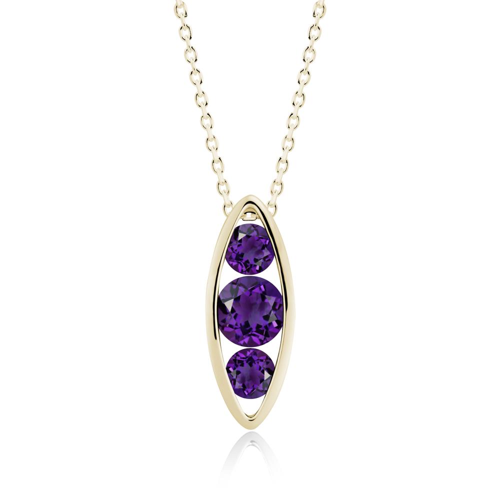 Pod Inpsired Amethyst Necklace - LUO Jewelry #metal_14k yellow gold