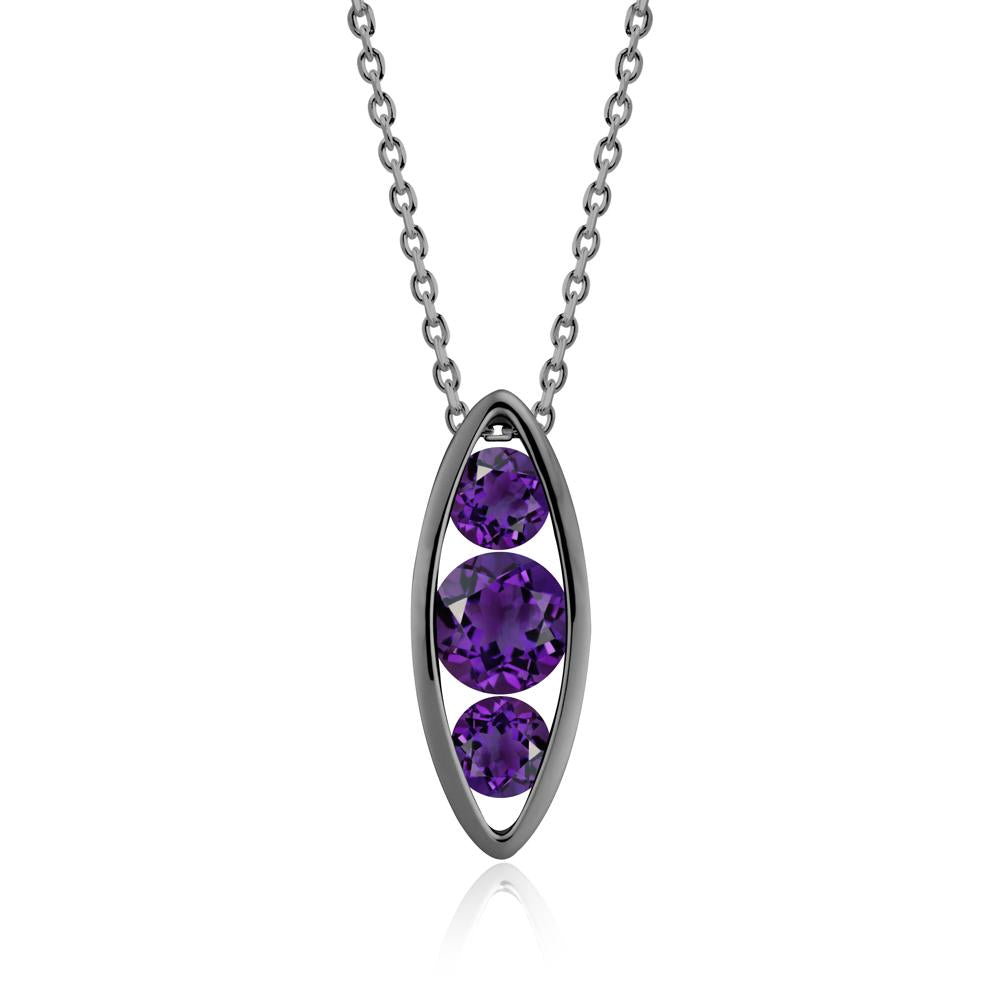 Pod Inpsired Amethyst Necklace - LUO Jewelry #metal_black finish sterling silver