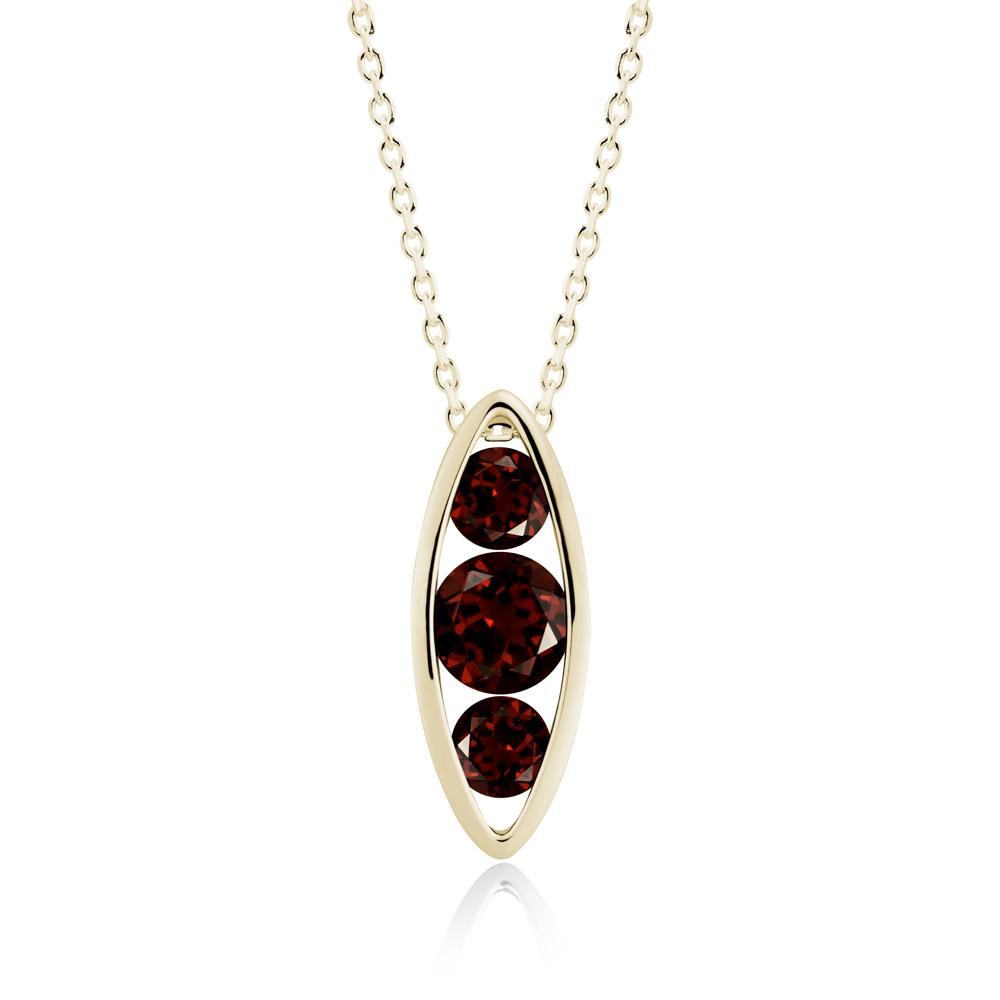 Pod Inpsired Garnet Necklace - LUO Jewelry #metal_14k yellow gold