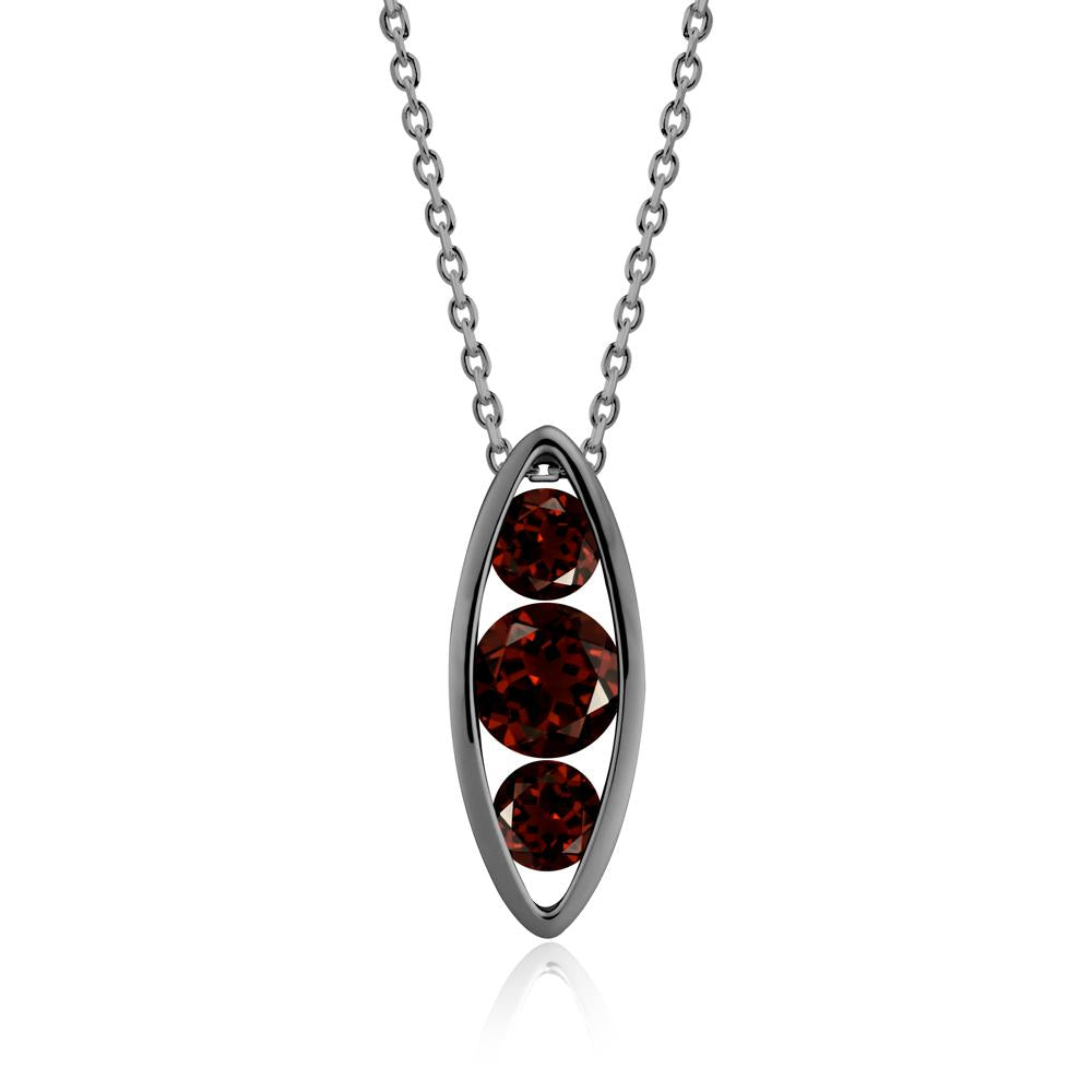 Pod Inpsired Garnet Necklace - LUO Jewelry #metal_black finish sterling silver