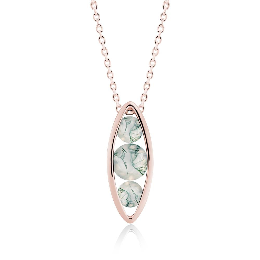 Pod Inpsired Moss Agate Necklace - LUO Jewelry #metal_18k rose gold