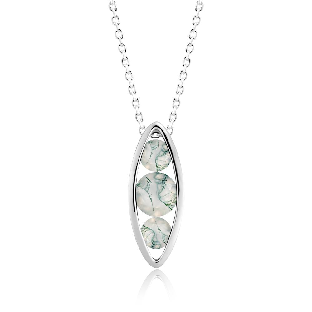 Pod Inpsired Moss Agate Necklace - LUO Jewelry #metal_sterling silver