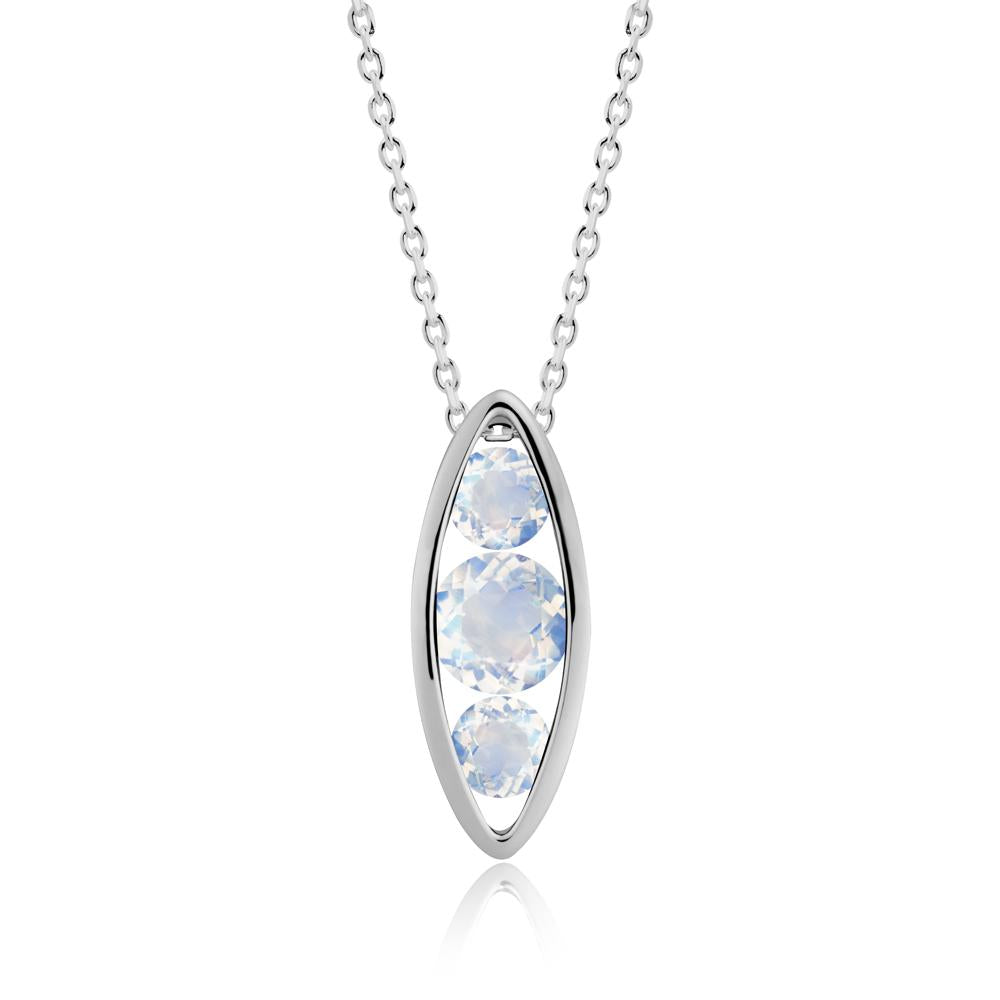 Pod Inpsired Moonstone Necklace - LUO Jewelry #metal_platinum