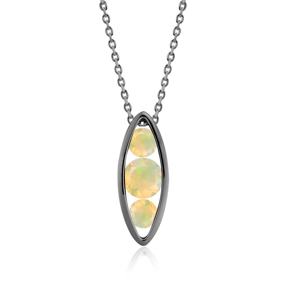 Pod Inpsired Opal Necklace - LUO Jewelry #metal_black finish sterling silver
