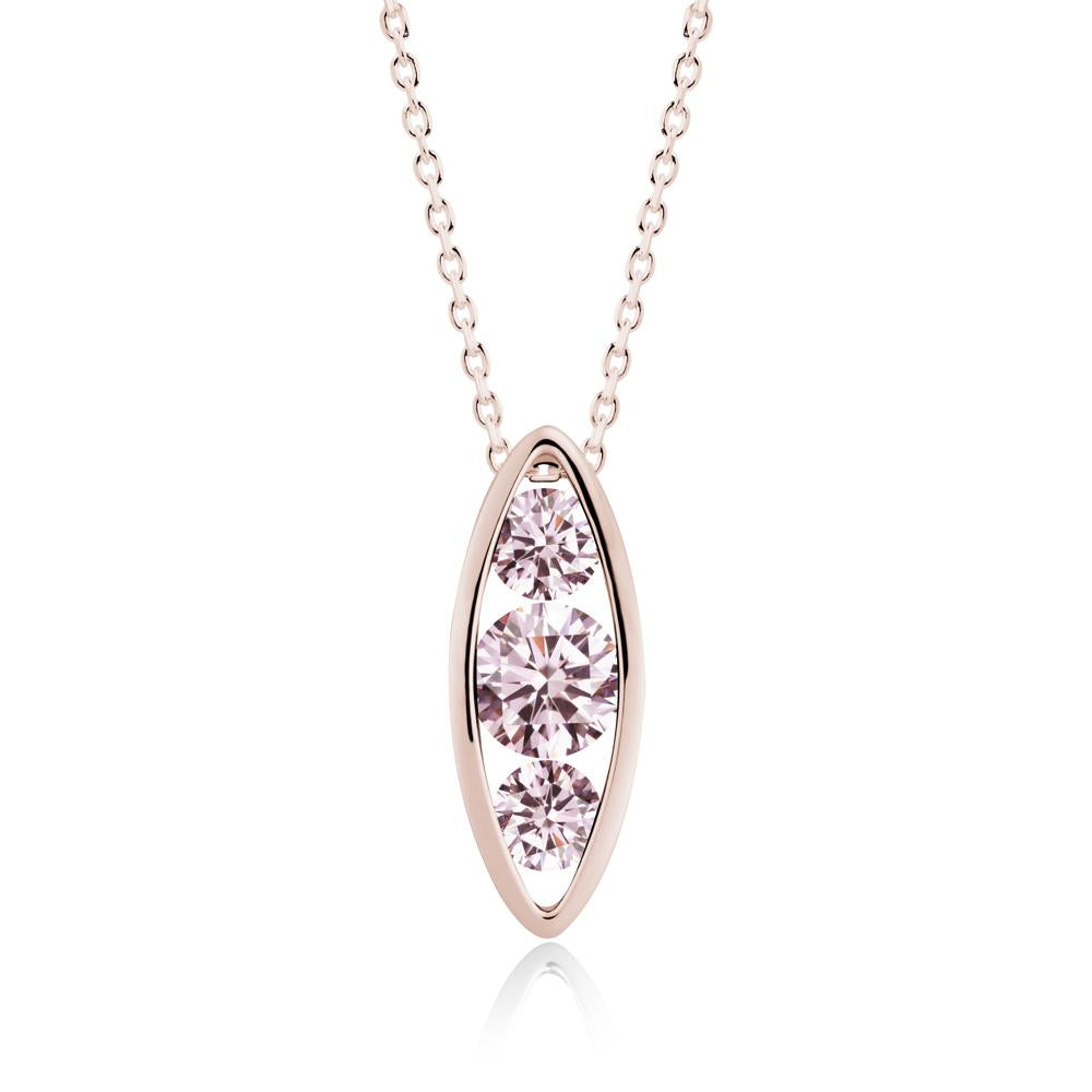 Pod Inpsired Pink Cubic Zirconia Necklace - LUO Jewelry #metal_14k rose gold