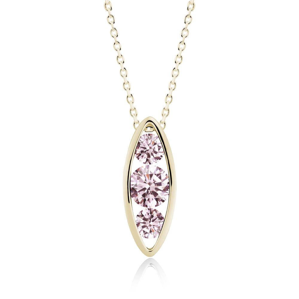 Pod Inpsired Pink Cubic Zirconia Necklace - LUO Jewelry #metal_14k yellow gold