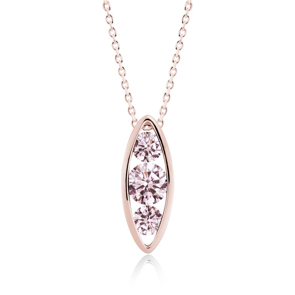 Pod Inpsired Pink Cubic Zirconia Necklace - LUO Jewelry #metal_18k rose gold