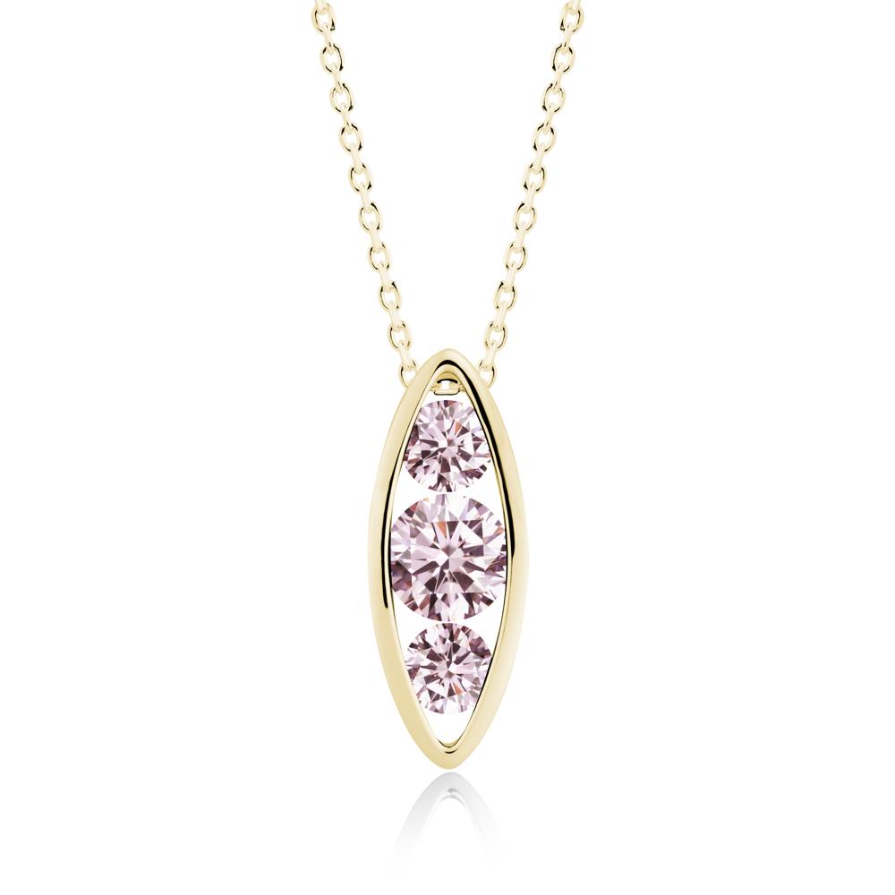 Pod Inpsired Pink Cubic Zirconia Necklace - LUO Jewelry #metal_18k yellow gold