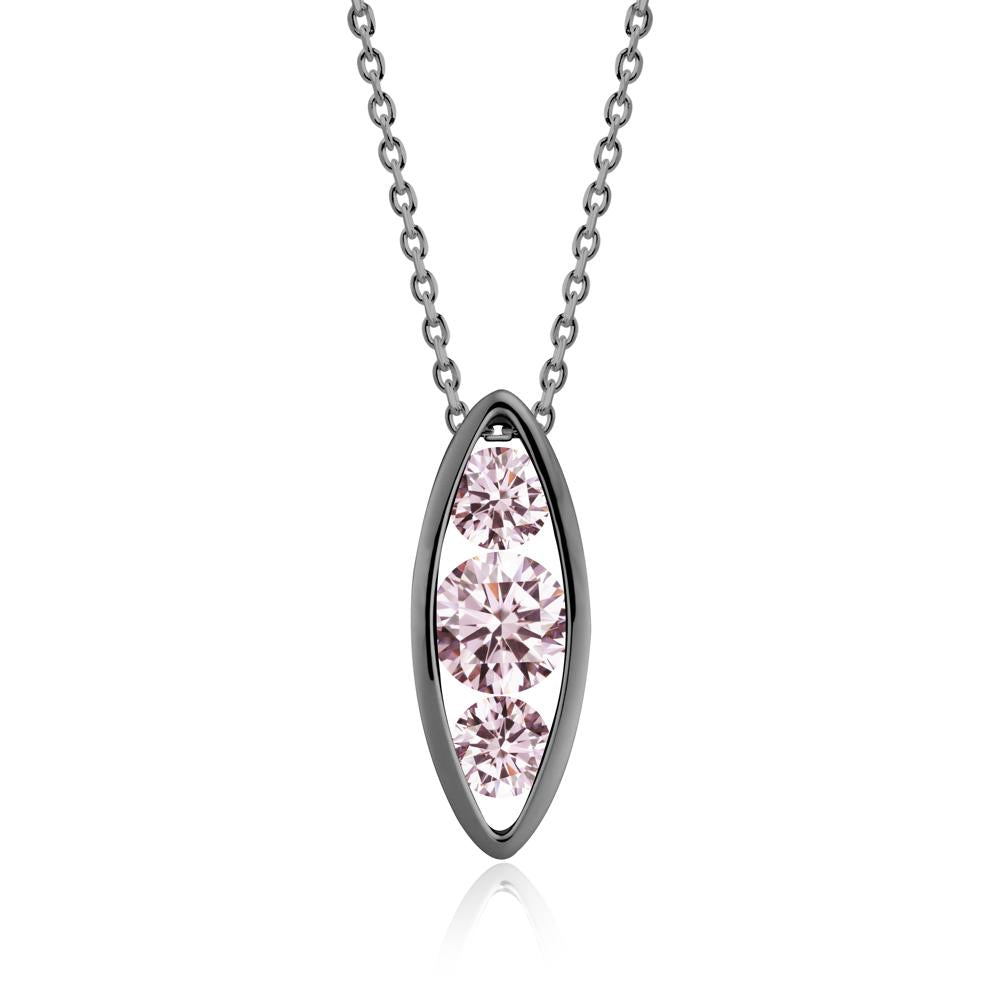 Pod Inpsired Pink Cubic Zirconia Necklace - LUO Jewelry #metal_black finish sterling silver