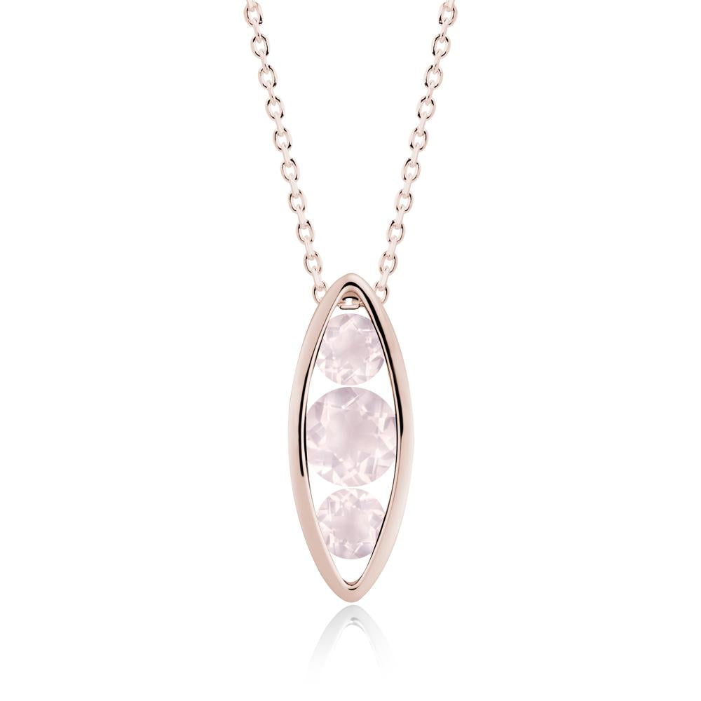 Pod Inpsired Rose Quartz Necklace - LUO Jewelry #metal_14k rose gold