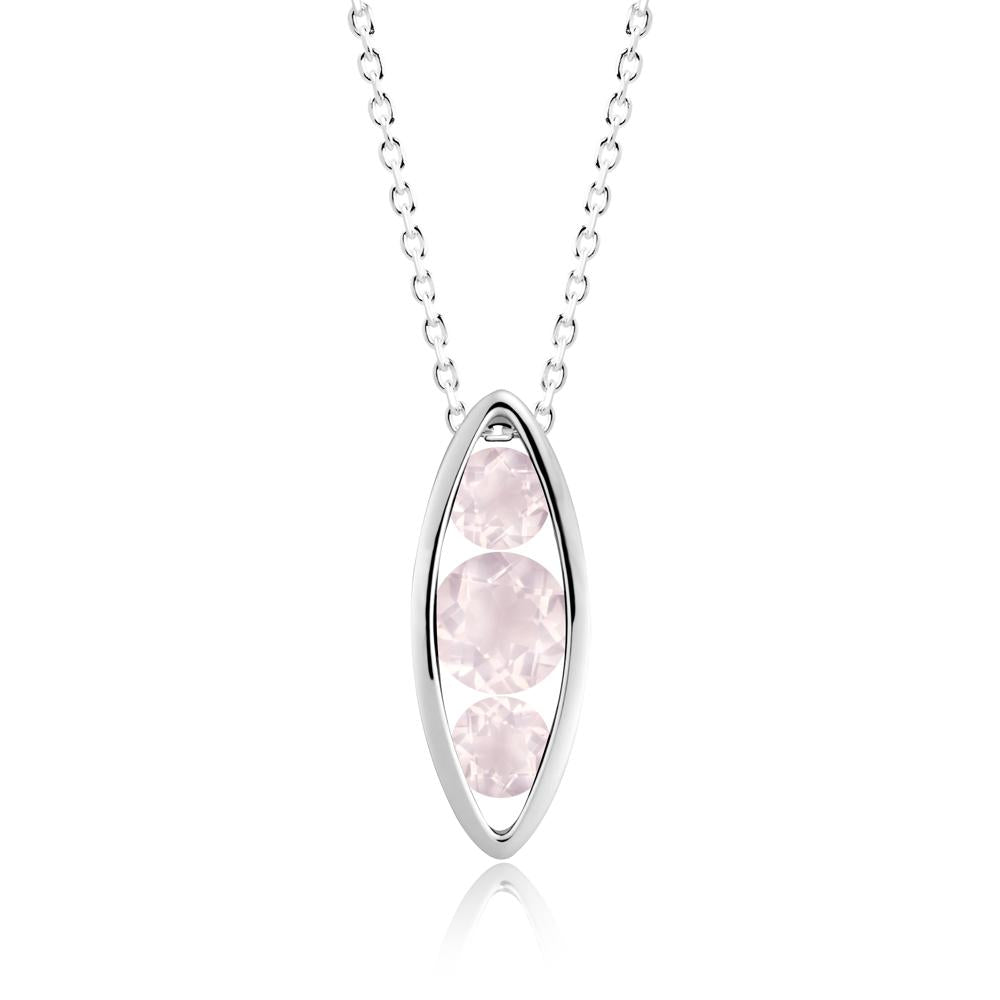 Pod Inpsired Rose Quartz Necklace - LUO Jewelry #metal_sterling silver