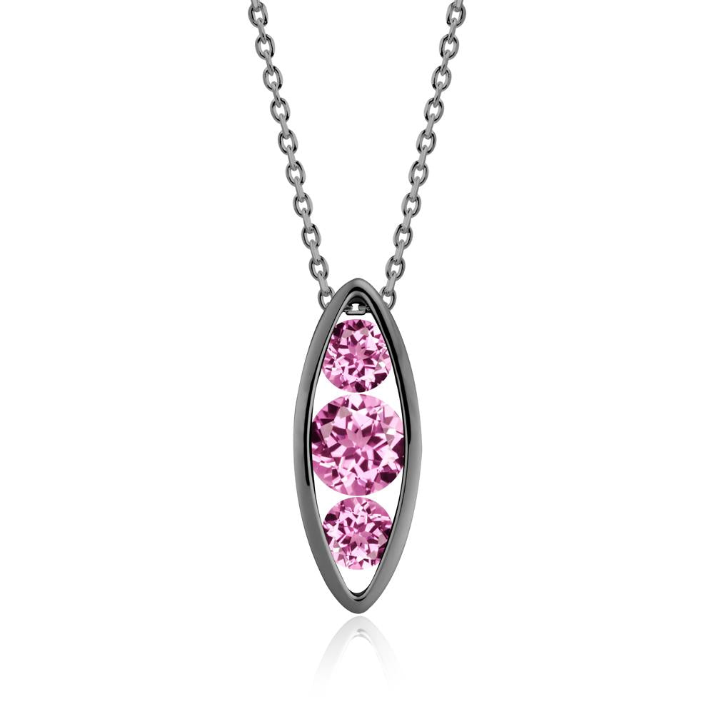 Pod Inpsired Pink Sapphire Necklace - LUO Jewelry #metal_black finish sterling silver