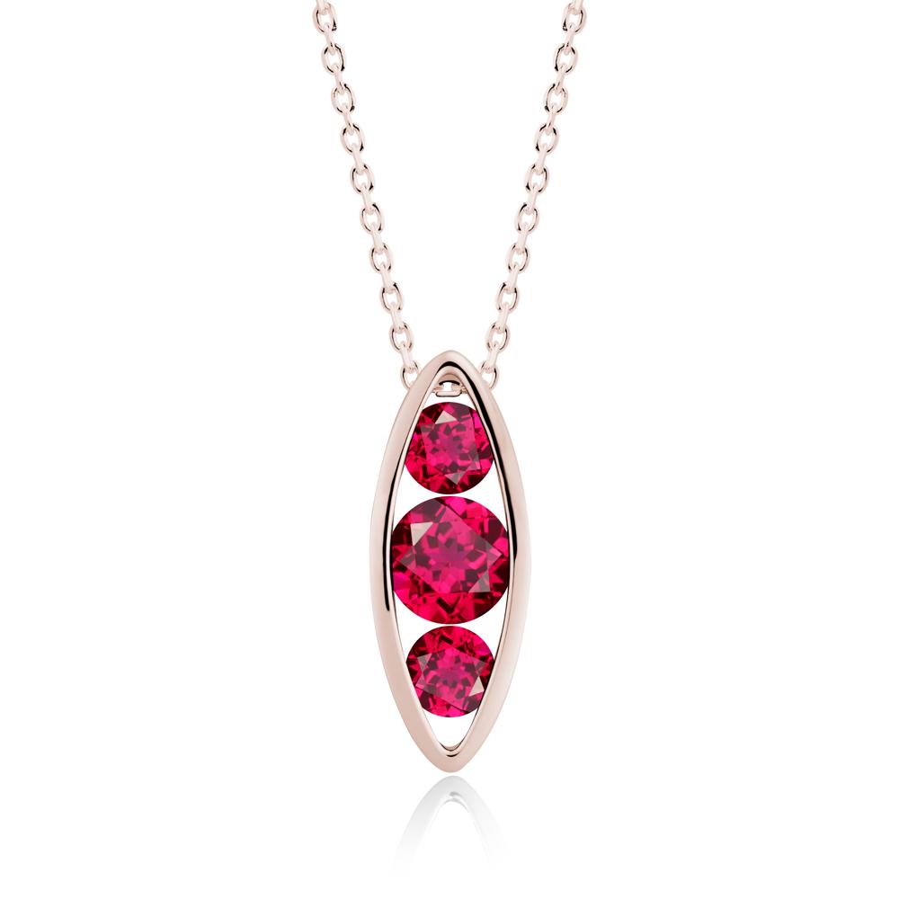 Pod Inpsired Ruby Necklace - LUO Jewelry #metal_14k rose gold