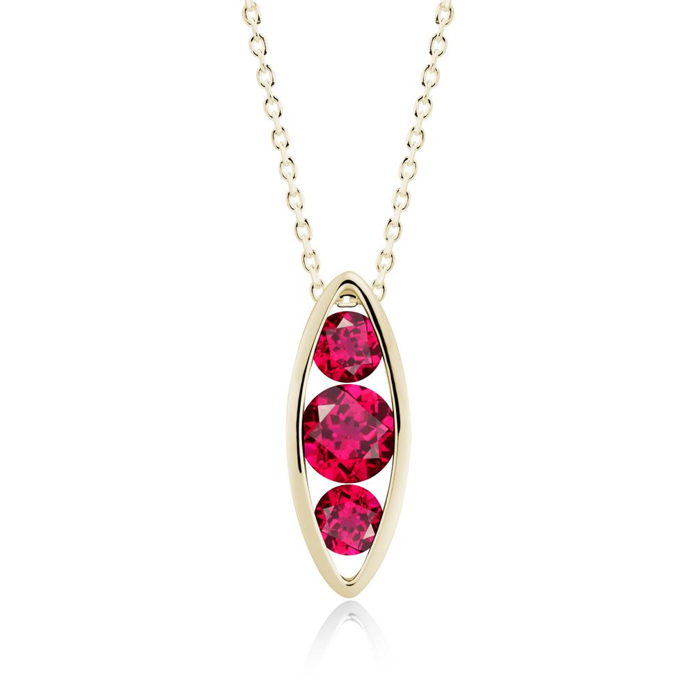 Pod Inpsired Ruby Necklace - LUO Jewelry #metal_14k yellow gold
