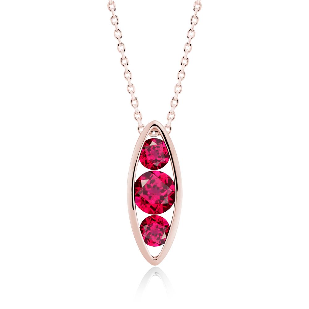 Pod Inpsired Ruby Necklace - LUO Jewelry #metal_18k rose gold